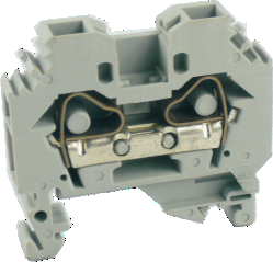 Проходная клемма UJ3-6/2L - Проходная клемма, тип фиксации провода: пружинный, номинальное сечение: 6 мм кв., 41A, 660V, ширина: 8 мм, цвет: серый, тип монтажа: DIN 35