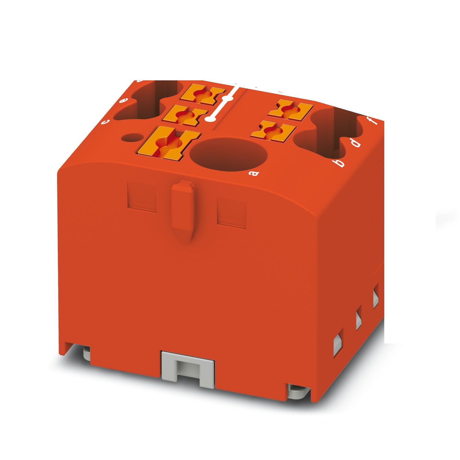 Распределительная клемма JUT15-6-4x2.5-RD - Распределительная клемма, 4 точек подключения, тип фиксации провода: Push-in, номинальное сечение: 2,5 мм кв., 690V, 41A, цвет: красный, тип монтажа: DIN35