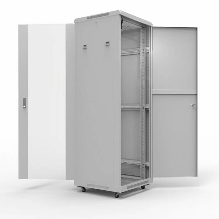 Шкаф напольный 19" серии Standart 42U 600х800мм, передняя дверь стекло, задняя дверь металл, RAL 7035 (состоит из 2 частей) 04-2306