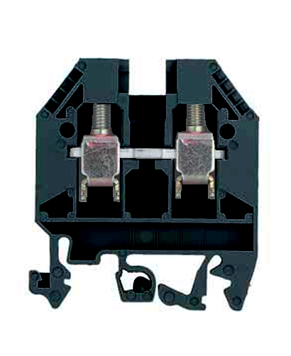 Клемма WK 6 / U BLK - Проходная клемма, тип фиксации провода: винтовой, номинальное сечение: 6 мм кв., 41A, 800V, ширина: 8 мм, цвет: черный, тип монтажа: DIN 35