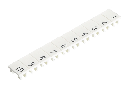 Шильдик 9705A/6/10 B  21-30 - Маркировка для клемм сечением 4 мм.кв., шириной 6 мм, 10 шильдиков, белая, нанесенные знаки: 21 – 30