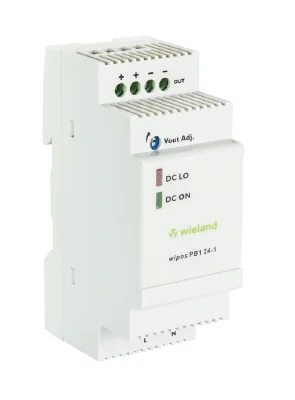 Блок питания WIPOS PB1 24-1.0 - Источник питания, однофазный, 24 V / 1 A, 24 W; диапазон входных напряжений: 90 – 264 V AC, 120 – 375 V DC; габариты (мм): ширина x высота x глубина: 35 x 91 x 57; вес 0,13 кг; монтаж: на DIN рейку, температура окружающей с