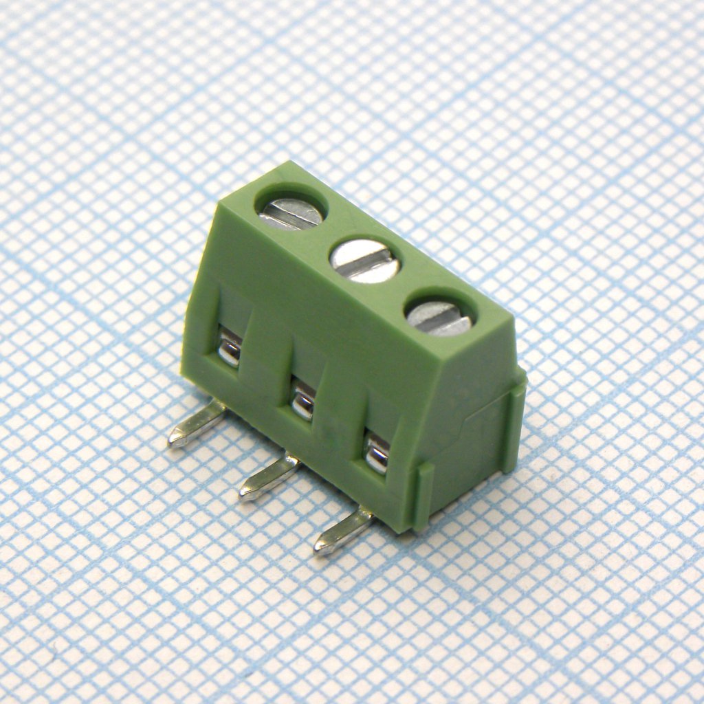 DG127R-5.0-03P-14-00A(H) - Винтовой клеммный блок c рельефной обоймой, 3 контакта. Серия DG127R-5.0