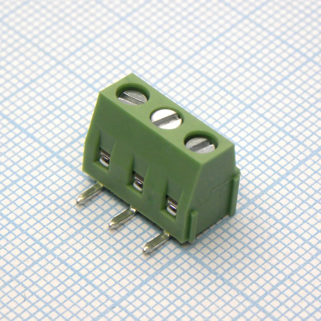 DG127R-5.0-03P-14-00A(H) - Винтовой клеммный блок c рельефной обоймой, 3 контакта. Серия DG127R-5.0