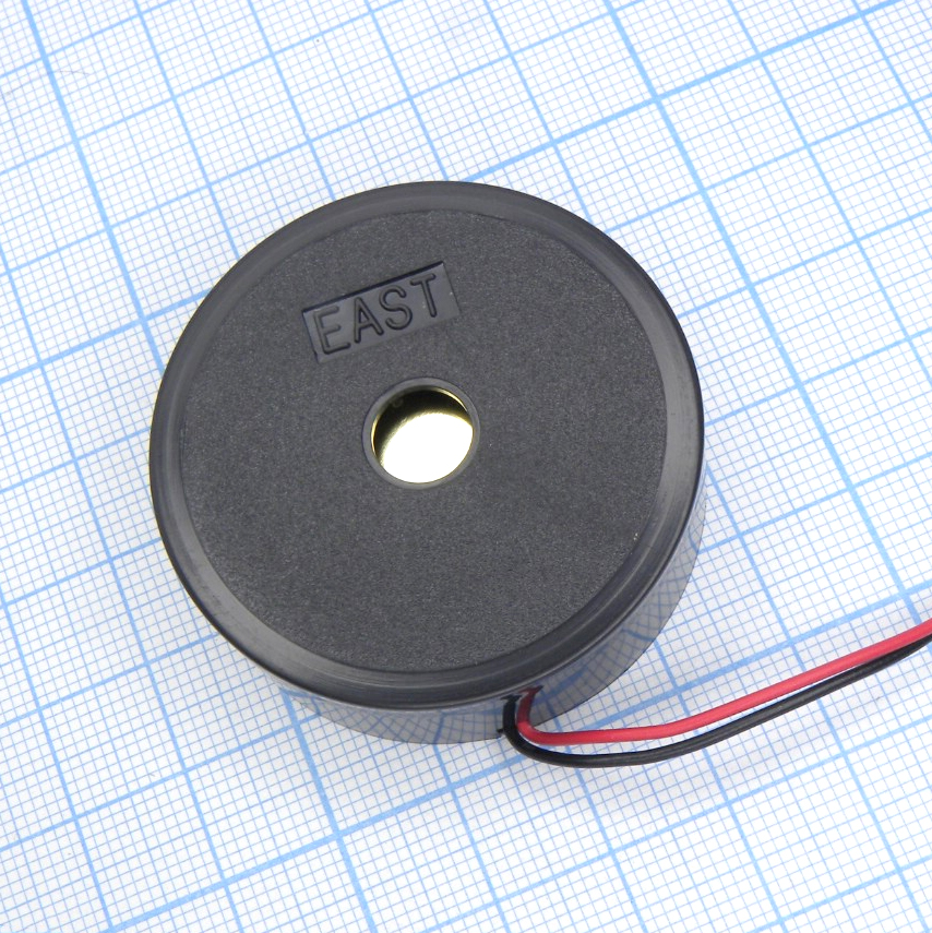 TFM-05BA - Пьезоизлучатель 80db/12v/6mA d=44  1.0kHz гибкие выводы 100 мм