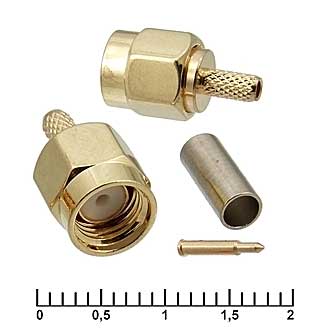SMA-C316P - Разъём высокочастотный, штекер SMA обжим на кабель RG316