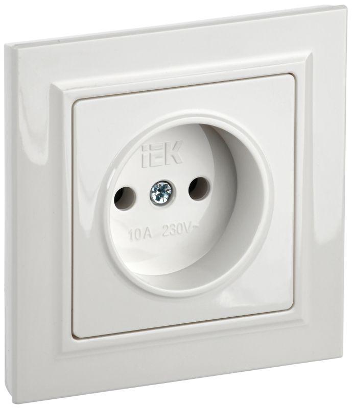 Розетка СП BRITE РСР10-1-0-БрБ 10А в сборе без заземл. без защ. шторок бел. BR-R10-10-K01-F
