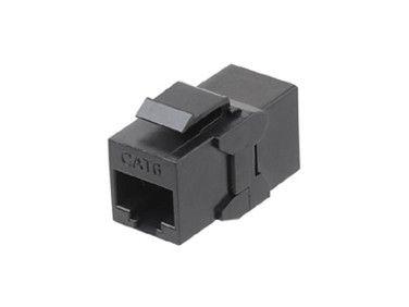 Адаптер проходной (coupler) Keystone Jack RJ45 (8P8C) кат.6 4 пары CA2-KJ-C6-BK черн. 444915