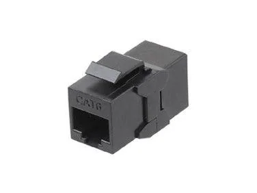 Адаптер проходной (coupler) Keystone Jack RJ45 (8P8C) кат.6 4 пары CA2-KJ-C6-BK черн. 444915