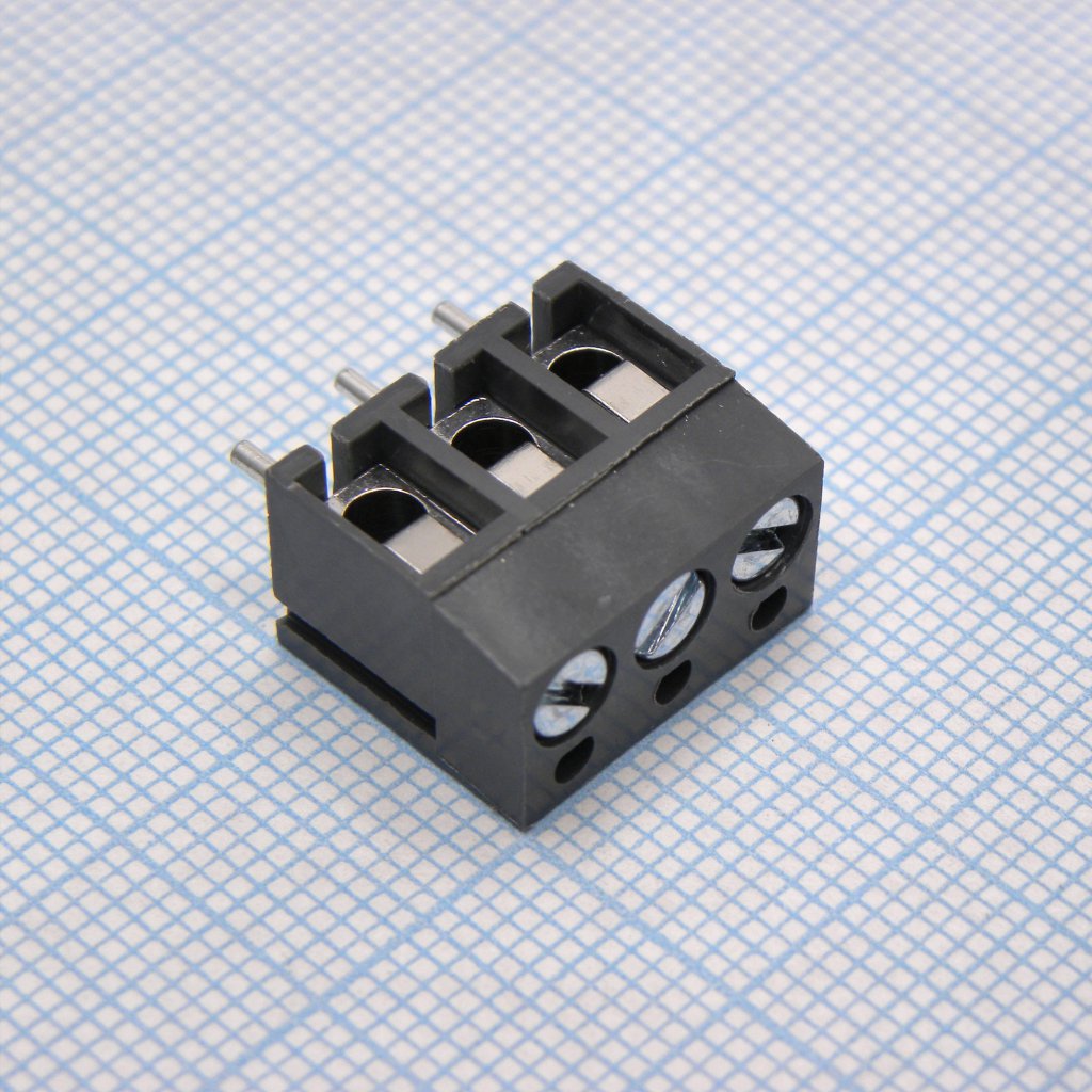 DG300-5.0-03P-11-00A(H) - Винтовой клеммный блок с защитой провода, 3 контакта. Серия DG300-5.0