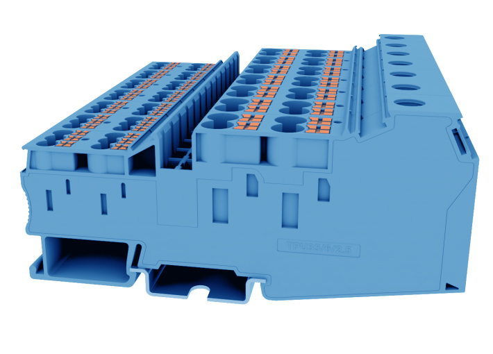 Распределительная клемма TPU35/6/2.5-11-BU - Распределительная клемма, тип фиксации провода: push-in, номинальное сечение: 2,5/6/36 мм кв., ширина: 16,3 мм, цвет: синий, тип монтажа: DIN 35