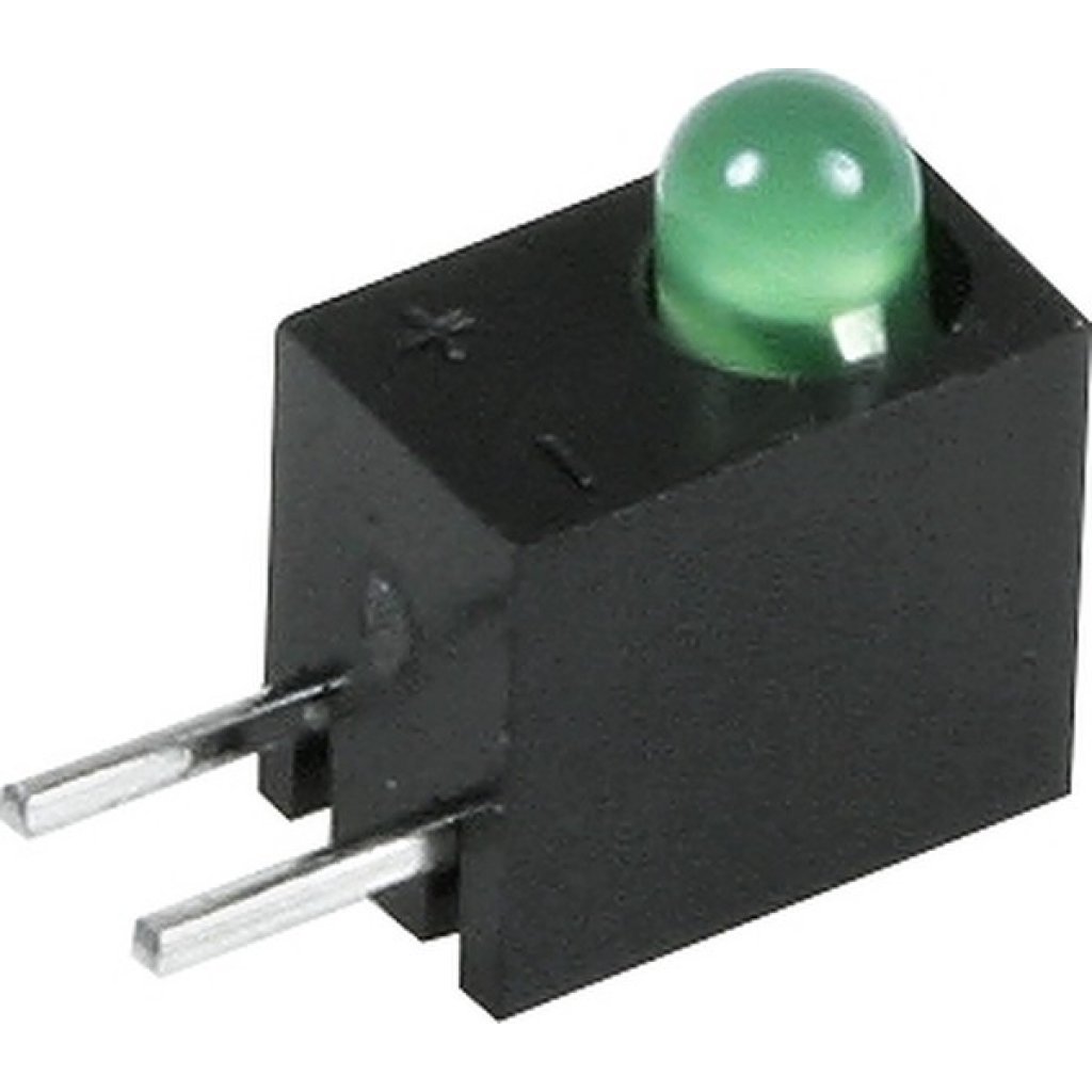 L-934CB/1GD - Светодиод 3мм с держателем/зеленый/568нм/8-20мкд/60°