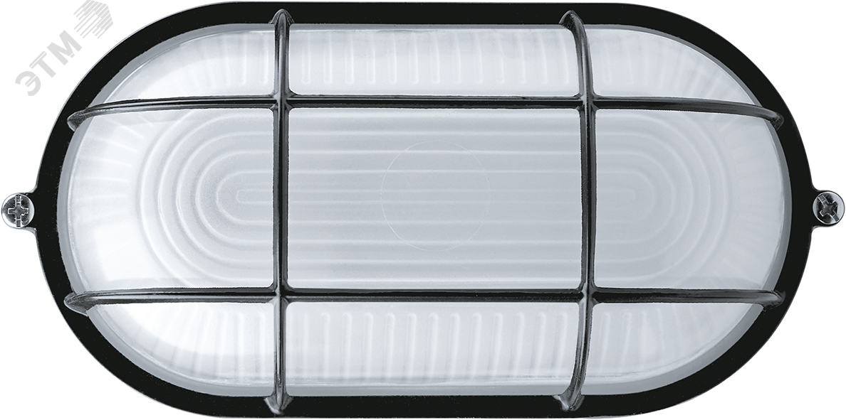 Светильник НПП-60w термостойкий овальный с решеткой IP54 черный 14722