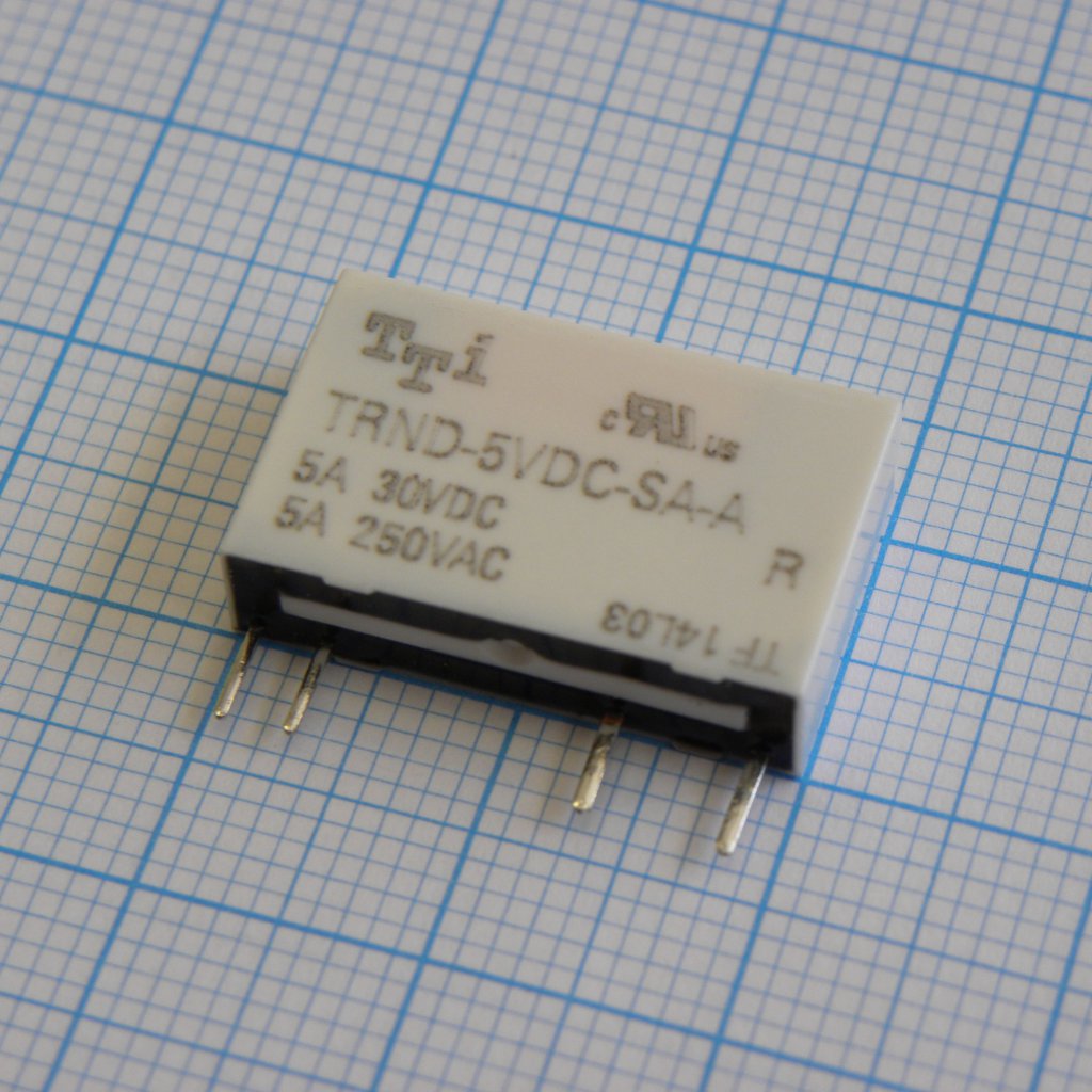 TRND-5VDC-SA-A-R - Катушка: 5 В 0,12 Вт 208 Ом Контакты: 1 замыкающий 5 А 250 В перем. Материал: AgNi Габариты 20х5х12,5 мм