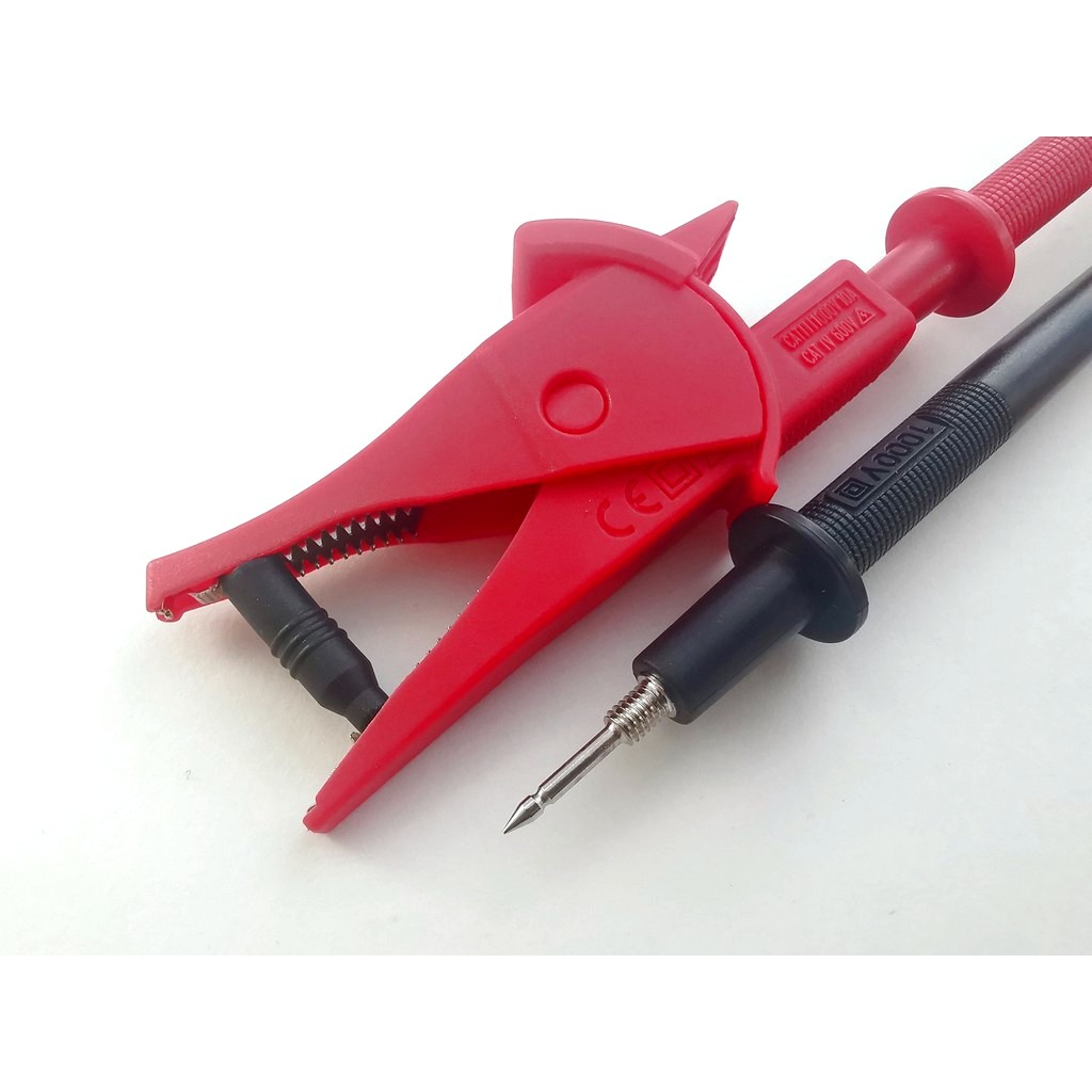 BC55-70060 - Щупы с крокодилами для мультиметра, длина кабеля-1м., PVC cables , 42 cores двойная изоляция, 3,6mm, крокодилы большие пластиковые, резьба М4