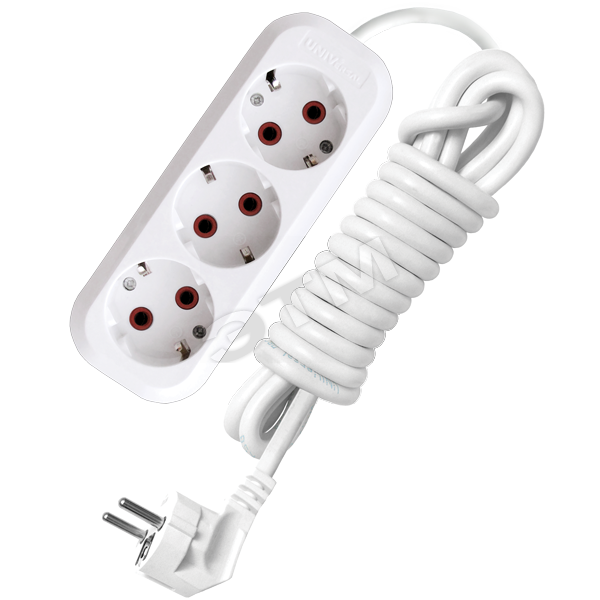 Удлинитель бытовой 3х3м с заземлением 10А У10-554 554-03