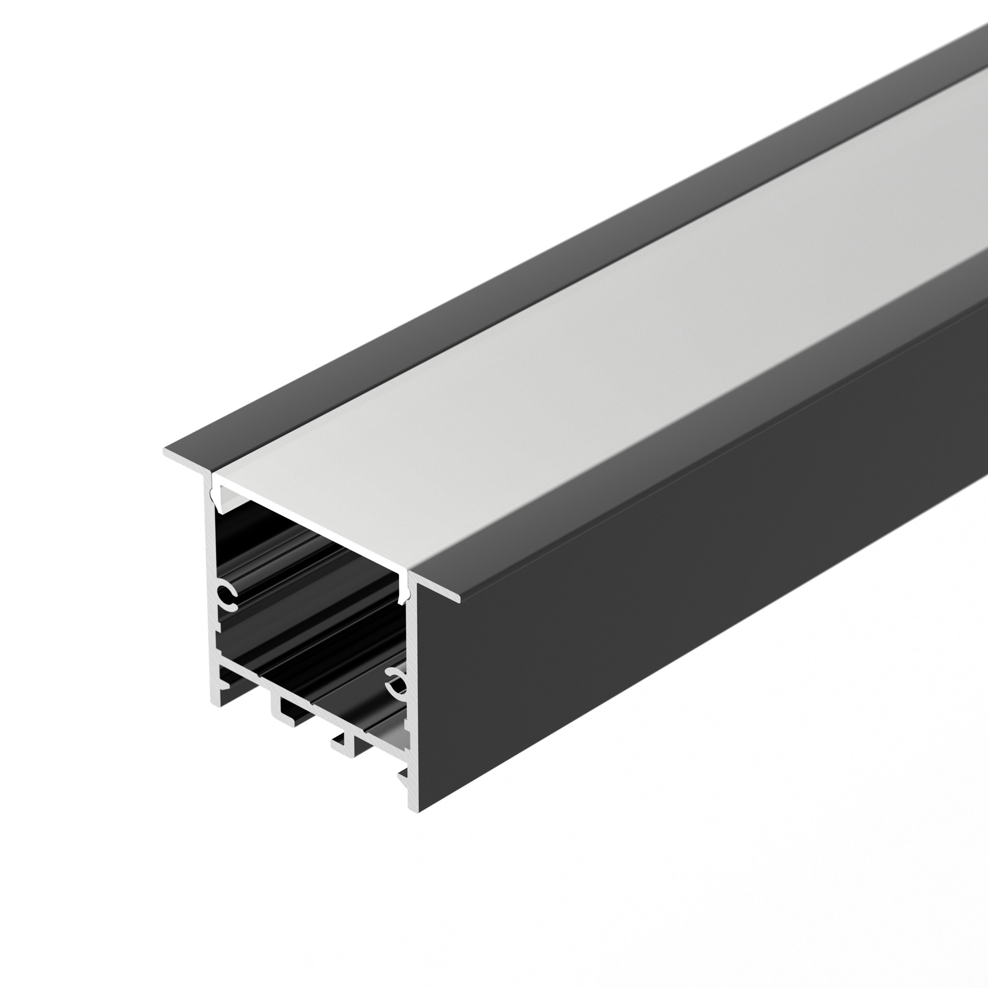 Профиль SL-LINIA49S-F-2000 ANOD BLACK 039389 - Алюминиевый анодированный профиль для светодиодных лент и линеек. Цвет - чёрный. Габаритные размеры (LхWхH): 2000x49x37,5 мм, паз для установки 35 мм. Ширина площадки для ленты 30,5 мм. Экраны, заглушки и дру