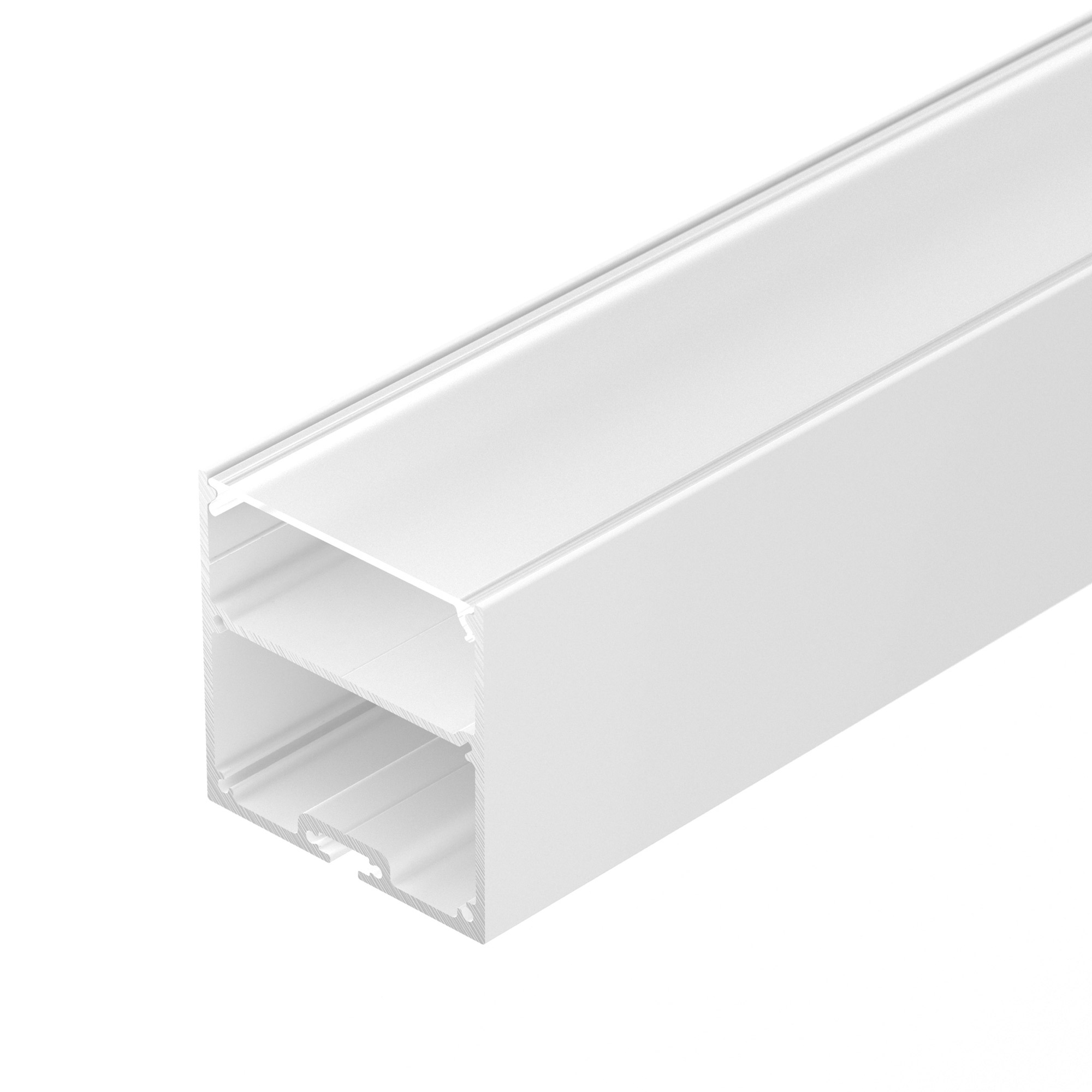 Профиль SL-LINE-5050-LW-2000 WHITE 038450 - Алюминиевый профиль для светодиодных лент и линеек. Цвет - белый (порошковая окраска RAL9003). Габаритные размеры (LхWхH): 2000x50x50 мм. Ширина площадки для ленты 39,5 мм. Отсек для БП 44х21 мм. Экраны, заглушк