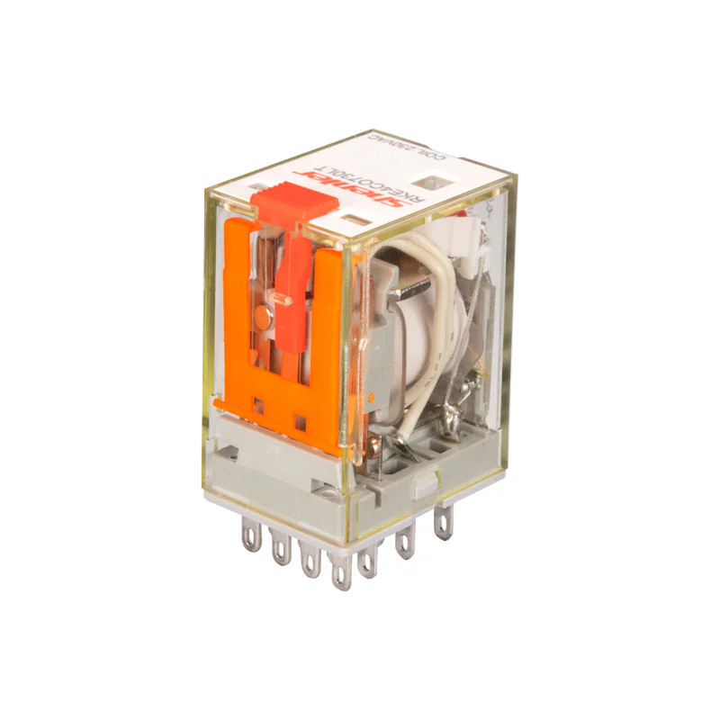 Реле RKM4CO024L - Миниатюрные реле общего назначения, 4 группы переключающих контактов, 24VDC, 3A, светодиодная индикация, для колодок серий: SYF14A-E, SYF14A