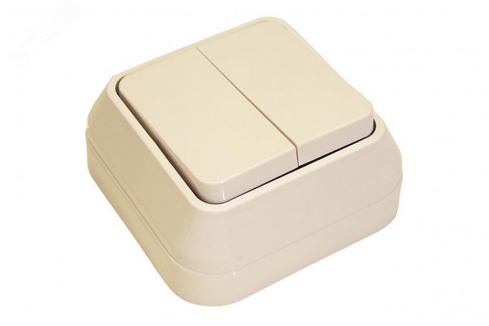 Выключатель 2-кл. ОП 10А IP20 крем. 45203