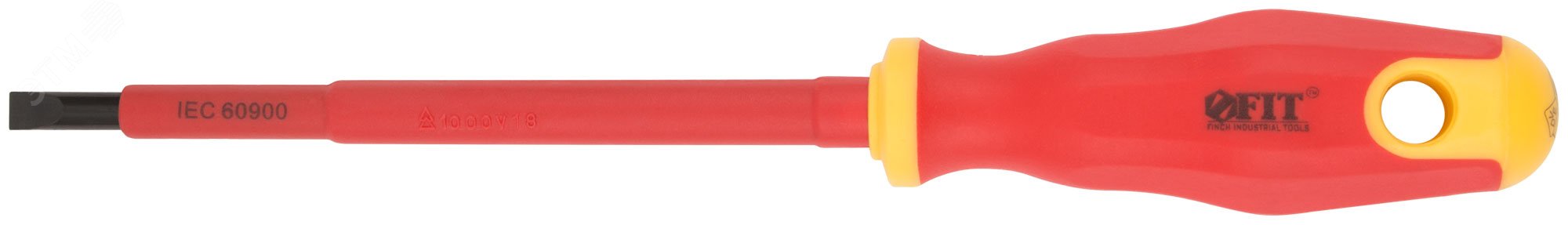 Отвертка изолированная 1000 В, CrV сталь, прорезиненная ручка 5.5х125 мм SL 55898