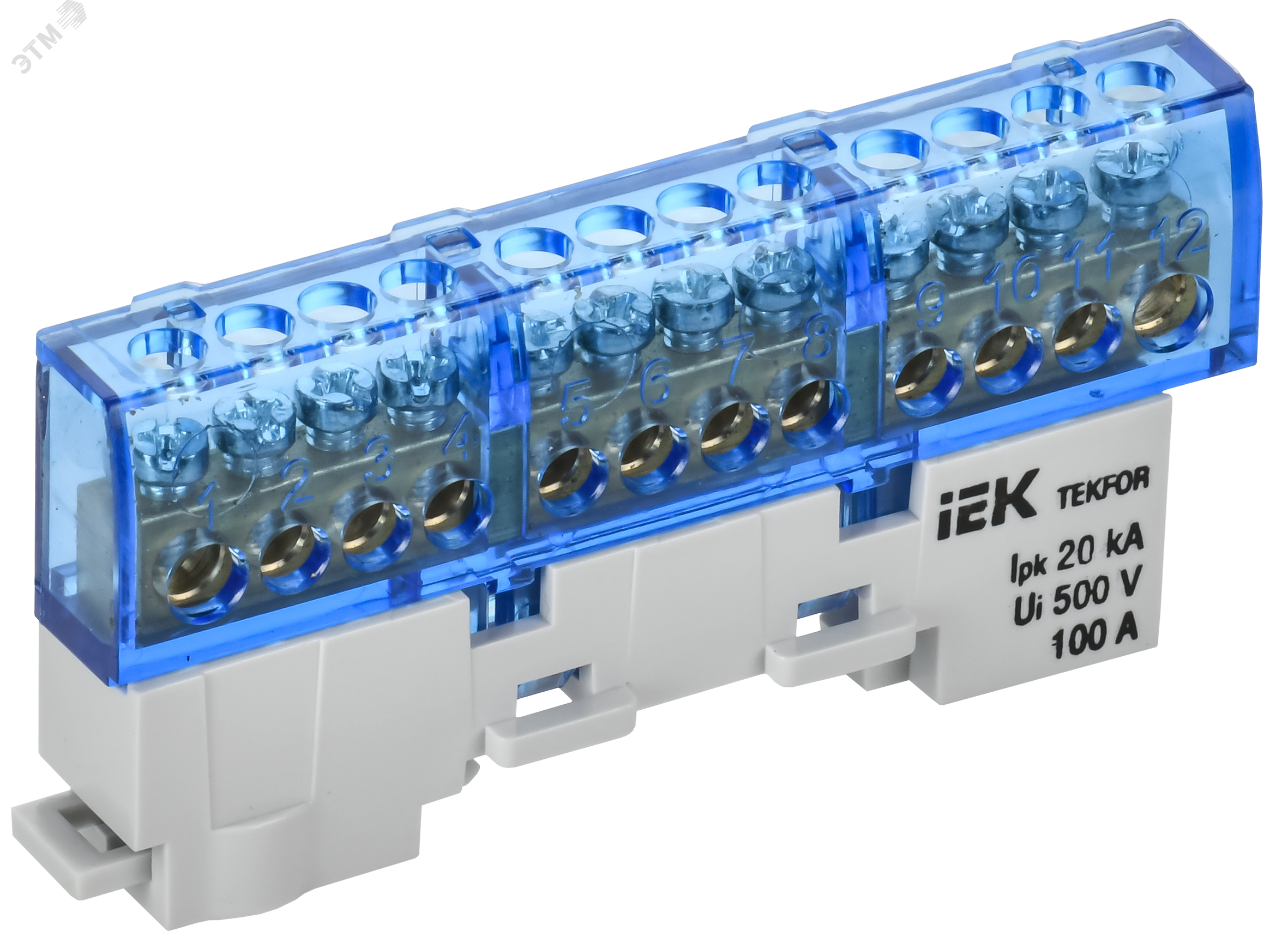 TEKFOR Шина N ноль изолированная на универсальном держателе 6х9-12-С IEK TF-NN10-12-KL-K07