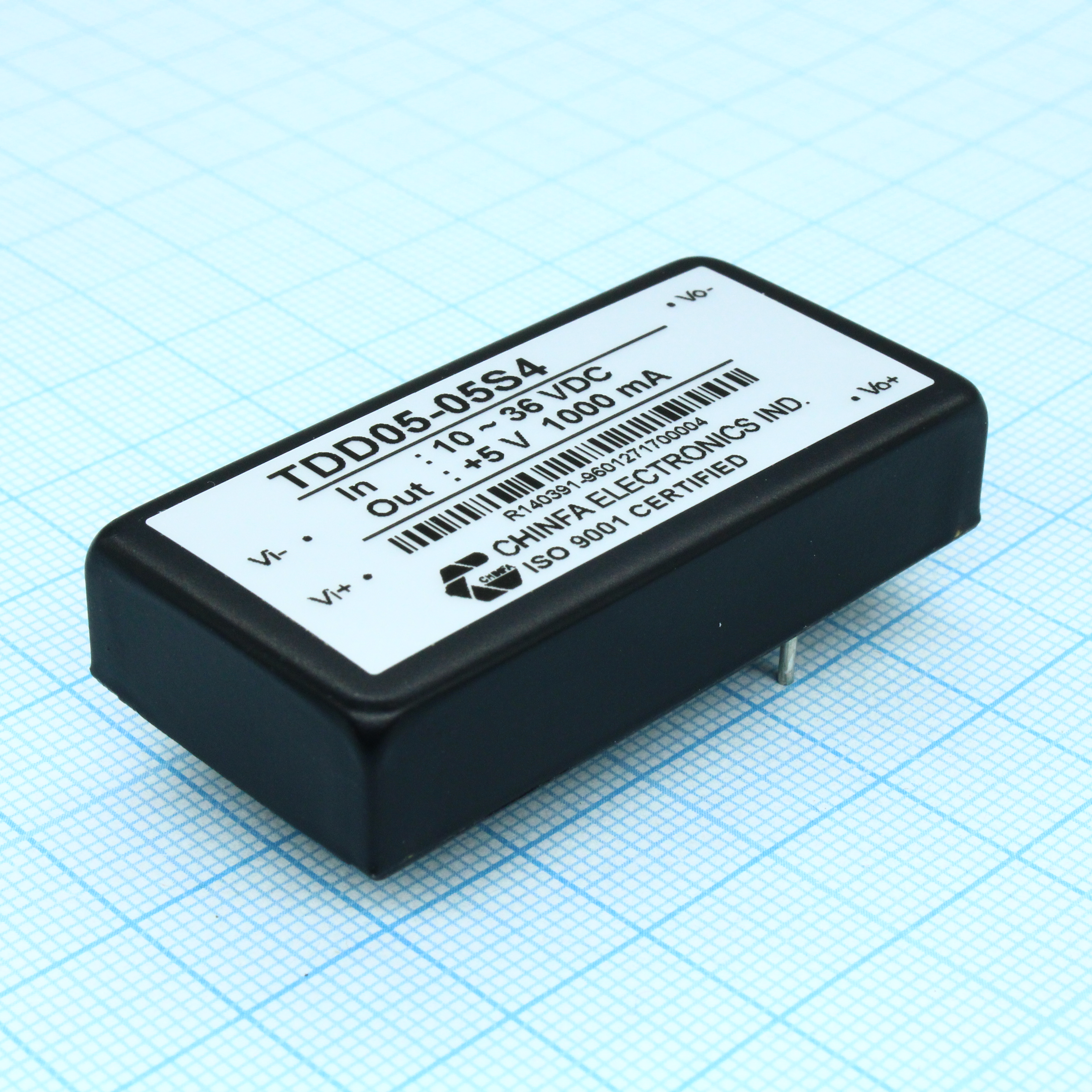 TDD05-05S4 - Преобразователь DC/DC, 5Вт, Uвх=9 - 36В, Uвых=5В/1А, изоляция 1500В DC, 25.4х50.8х12мм, -25..+60C