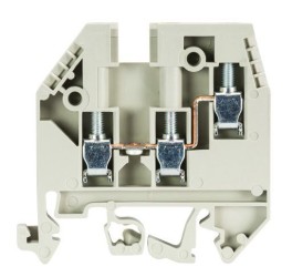 Клемма сдв. WK 4/D 1/2 /U - Клемма проходная, 3 точки подключения, тип фиксации провода: винтовой, номинальное сечение: 4 мм кв., 32A, 500V, ширина: 6 мм, цвет: серый, тип монтажа: DIN 35