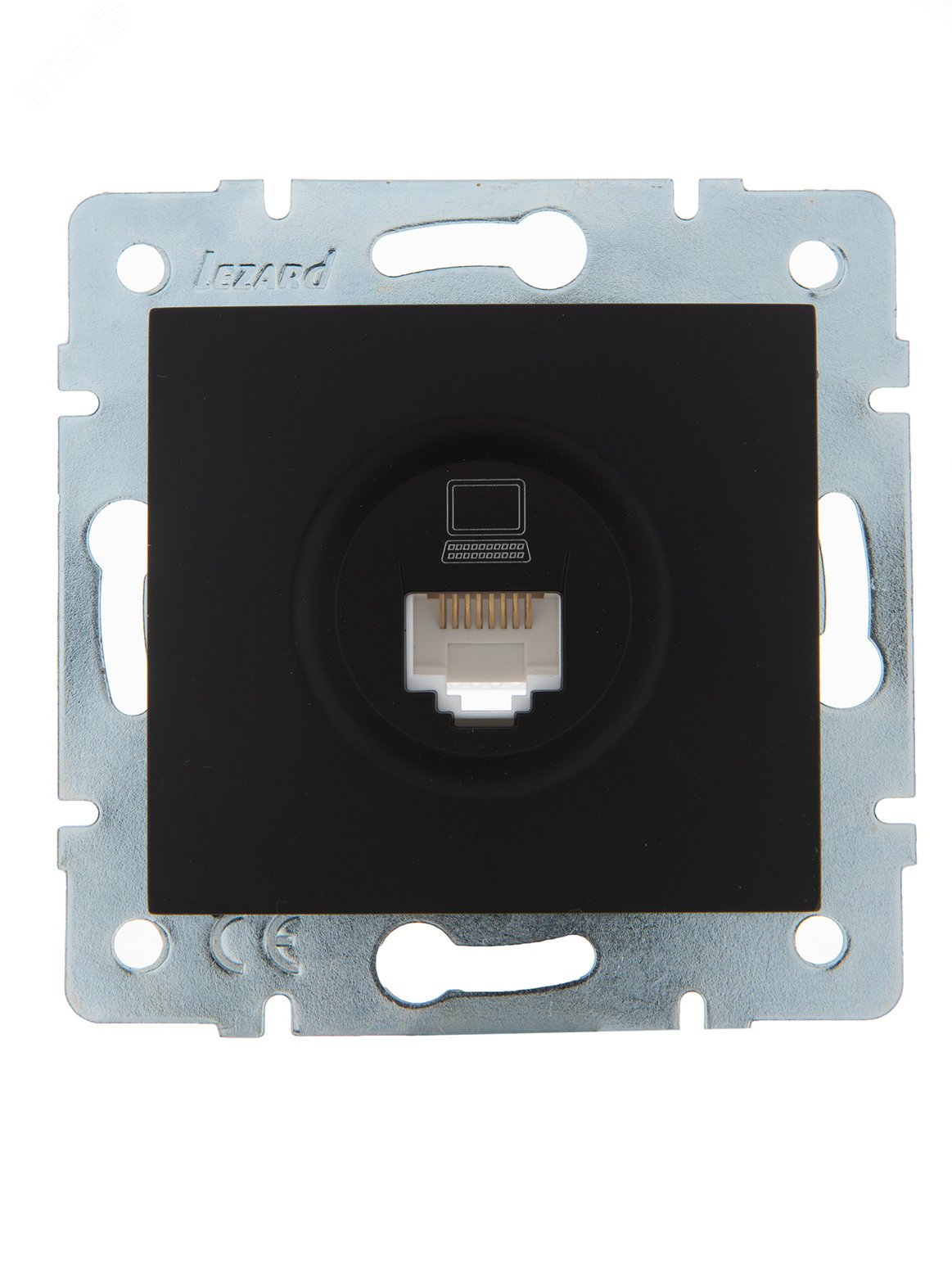 Розетка компьютерная 1-м СП Karina RJ45 механизм черн. бархат 707-4288-139