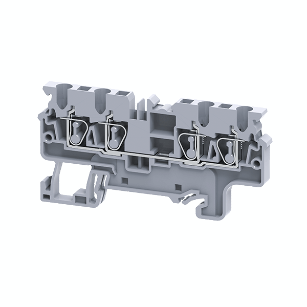 Клемма с четырьмя контактами пружинная OptiClip СX-2,5-QUATTRO-(0,2-4)-I-серый (100шт) 289753