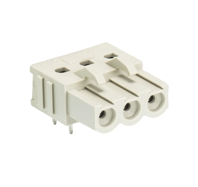 Розетка Wiecon 8213 BL / 3 W OB - Розеточный разъем, горизонтальный, на плату, шаг 5,08 мм, 3 полюса, фиксация на плате пайкой, 690V, 12А, без маркировки, цвет: серый, серия 8213 BL W