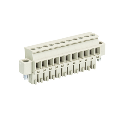 Розетка Wiecon 8813 B / 11 VR F - Розеточный разъем, прямой, на кабель, с монтажными фланцами, шаг 3,81 мм, 11 полюсов, номинальное сечение: 1,5 мм кв., винтовая фиксация провода, 250V, 8А, с маркировкой, цвет: серый, серия 8813 B VRF