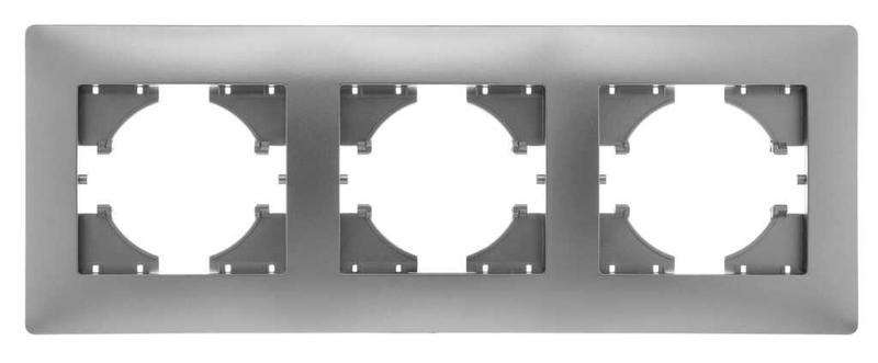 Рамка 3-м Bravo серебр. С1030-004