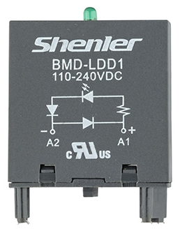 Модуль BMD-LDD1 110-240V DC - Модуль для реле, 110 - 240VDC, зеленый светодиод, диод (+А1/-А2), цвет: черный, для колодок: STB14, SEB11-E, SUB*-E, GZP8, GZP11, MT 78 740(745)