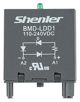 Модуль BMD-LDD1 110-240V DC - Модуль для реле, 110 - 240VDC, зеленый светодиод, диод (+А1/-А2), цвет: черный, для колодок: STB14, SEB11-E, SUB*-E, GZP8, GZP11, MT 78 740(745)