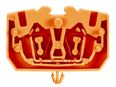 Клемма WKF 2,5/M / R Orange - Проходная клемма, тип фиксации провода: пружинный, номинальное сечение: 2,5 мм кв., 24А, 800V, ширина: 5 мм, цвет: оранжевый, тип монтажа: на панель