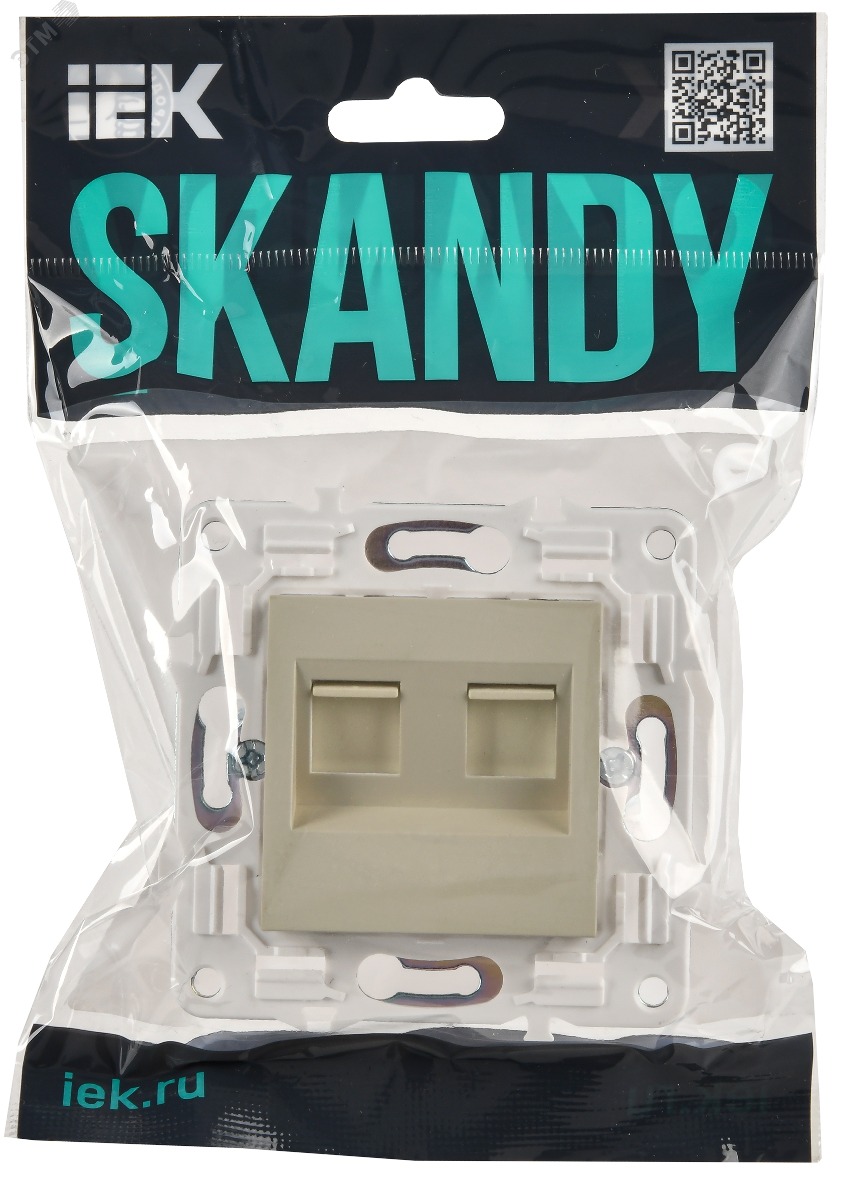 SKANDY Розетка компьютерная двойная RJ45 кат.5E SK-K03B бежевый IEK SK-K20-1-K10