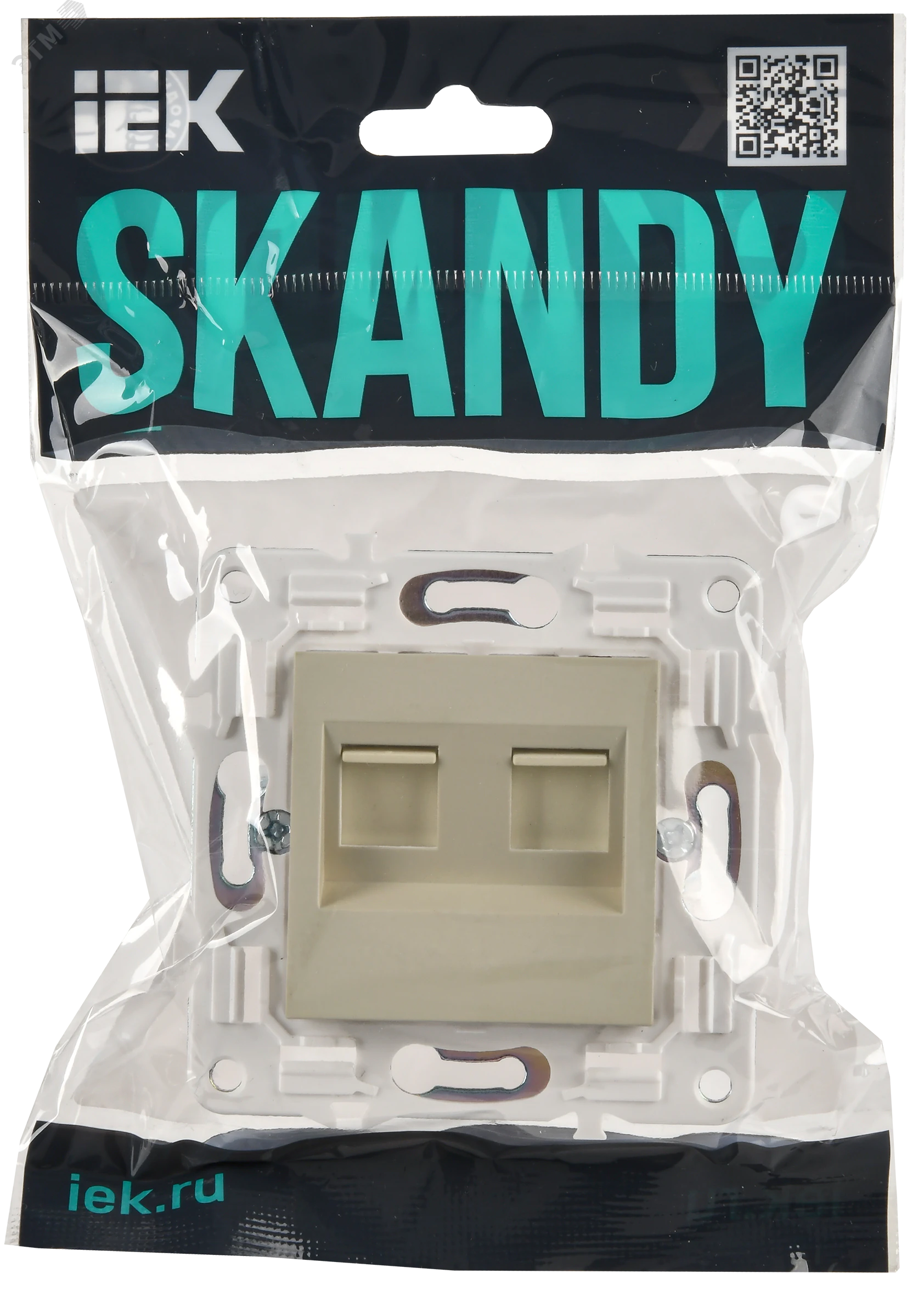 SKANDY Розетка компьютерная двойная RJ45 кат.5E SK-K03B бежевый IEK SK-K20-1-K10
