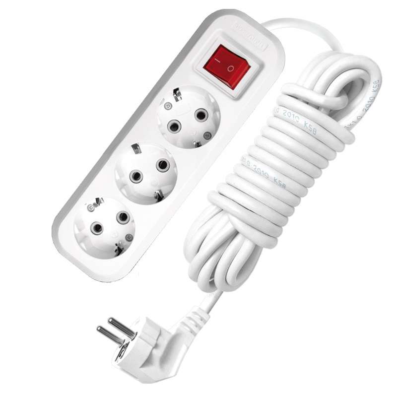 Удлинитель 3х5м с заземл. 13А IP20 S-303 ПВС 3х1 с выкл. 9631987