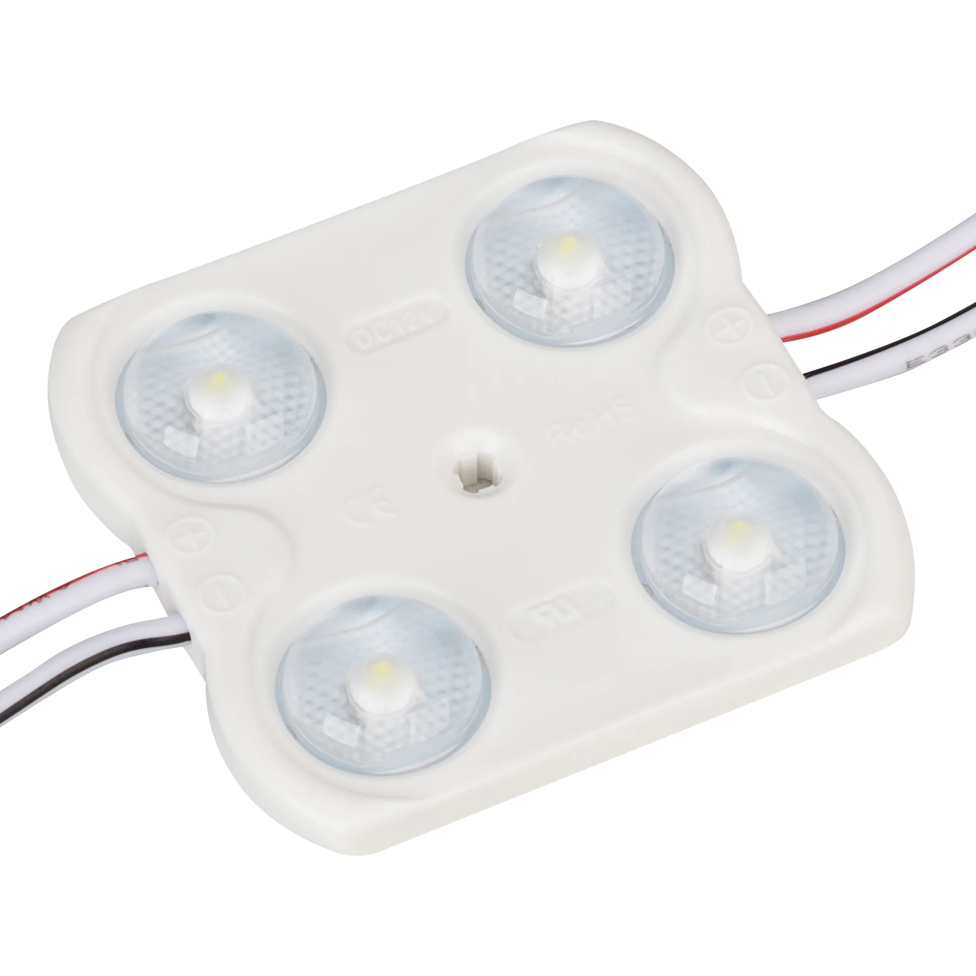 Модуль герметичный CRAFT-2835-4-12V Cool 170deg (45x43mm, 1.6W, IP65) 028891(1) - Герметичный светодиодный модуль IP65, ХОЛОДНЫЙ 9000-9500 К, напряжение 12 В, мощность 1.6 Вт, св. поток 160 лм, 4 светодиода SMD 2835, угол 170°. 20 шт на проводе, расстояни