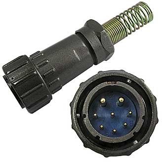 FQ24-8PIN TJ-12 - Кабельная вилка, 8 контактов, пружиный хвостовик под кабель 12мм