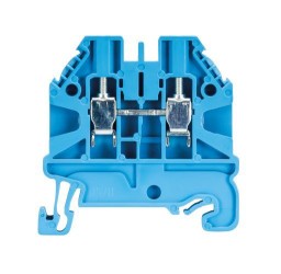 Клемма WT 2,5 BL - Проходная клемма, тип фиксации провода: винтовой, номинальное сечение: 2,5 мм кв., 24A, 1000V, ширина: 5 мм, цвет: синий, тип монтажа: DIN 35