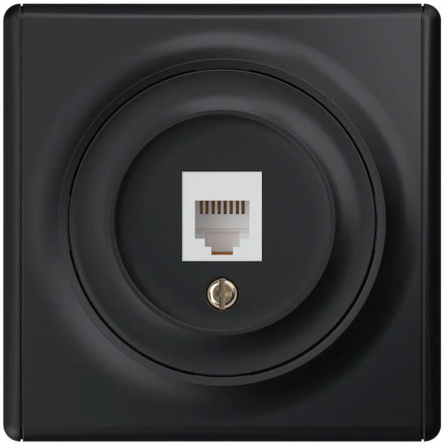 Розетка компьютерная 1-м СП Florence RJ45 кат.5E механизм черн. (1E20701303) 2172816