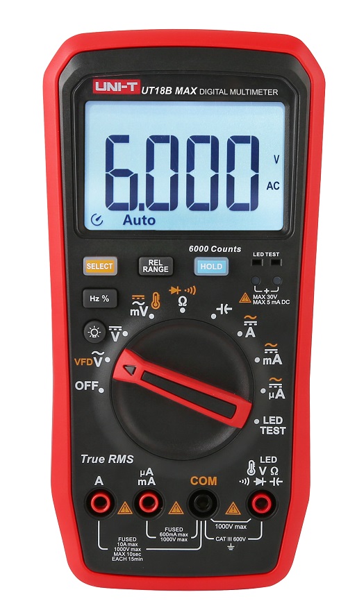 UT18B MAX - Мультиметр цифровой, True RMS, проверка LED