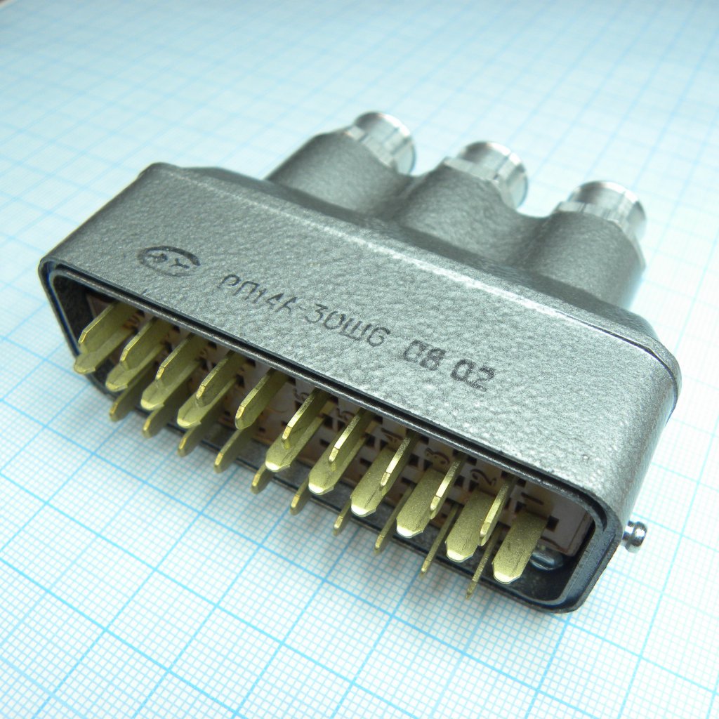 РП14А-30Ш6 вилка - Соединитель  низкочастотный, прямоугольный, внутреннего монтажа