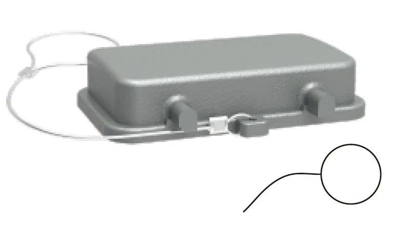 Защитная крышка D10B-CV-4g/1S - Защитная крышка, пластиковая, типоразмер D10B, без защелок (стопора для двух защелок), со стропой от утери