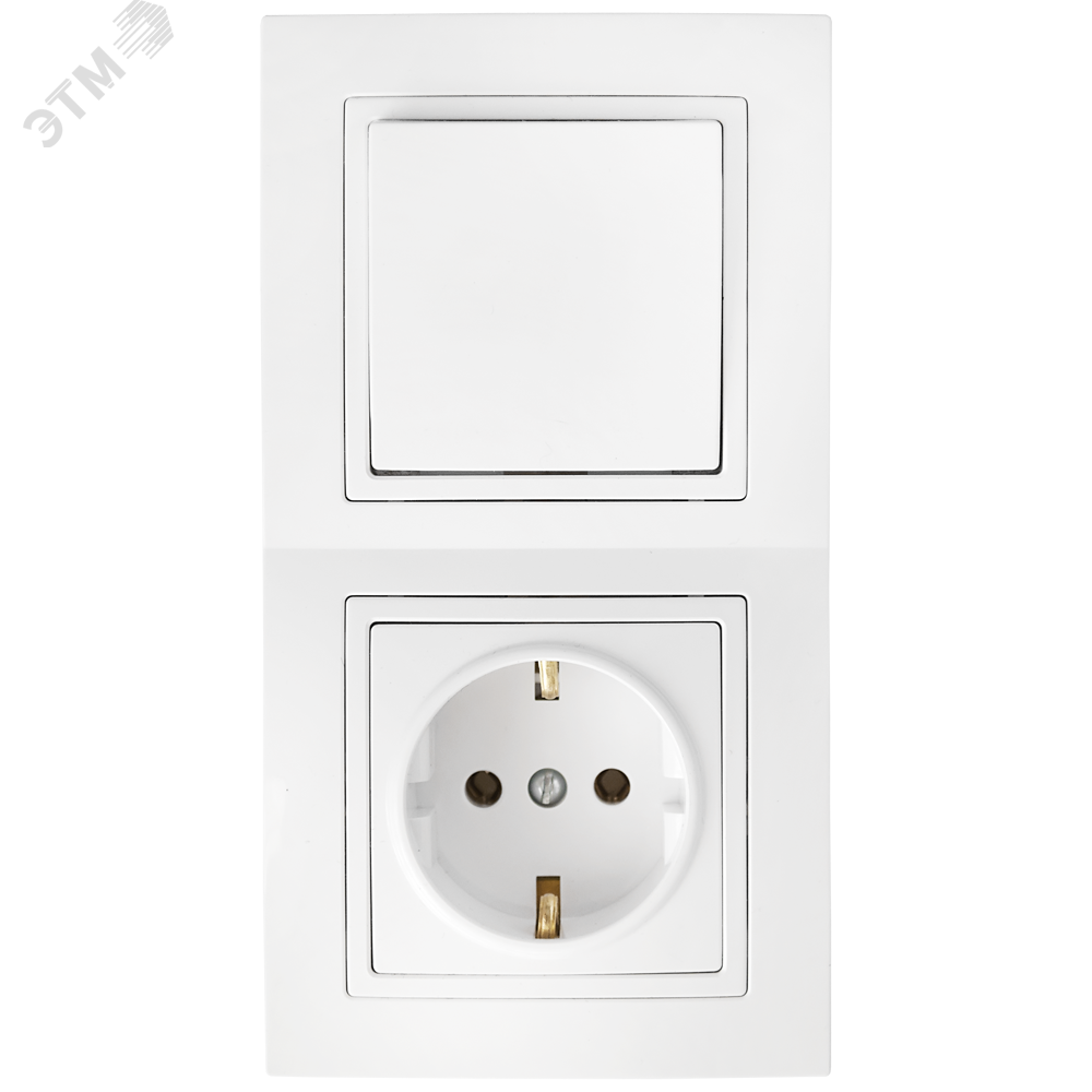 Беларусь Блок: выключатель скрытый одноклавишный + розетка 1п с заземлением Блок В-РЦ-729