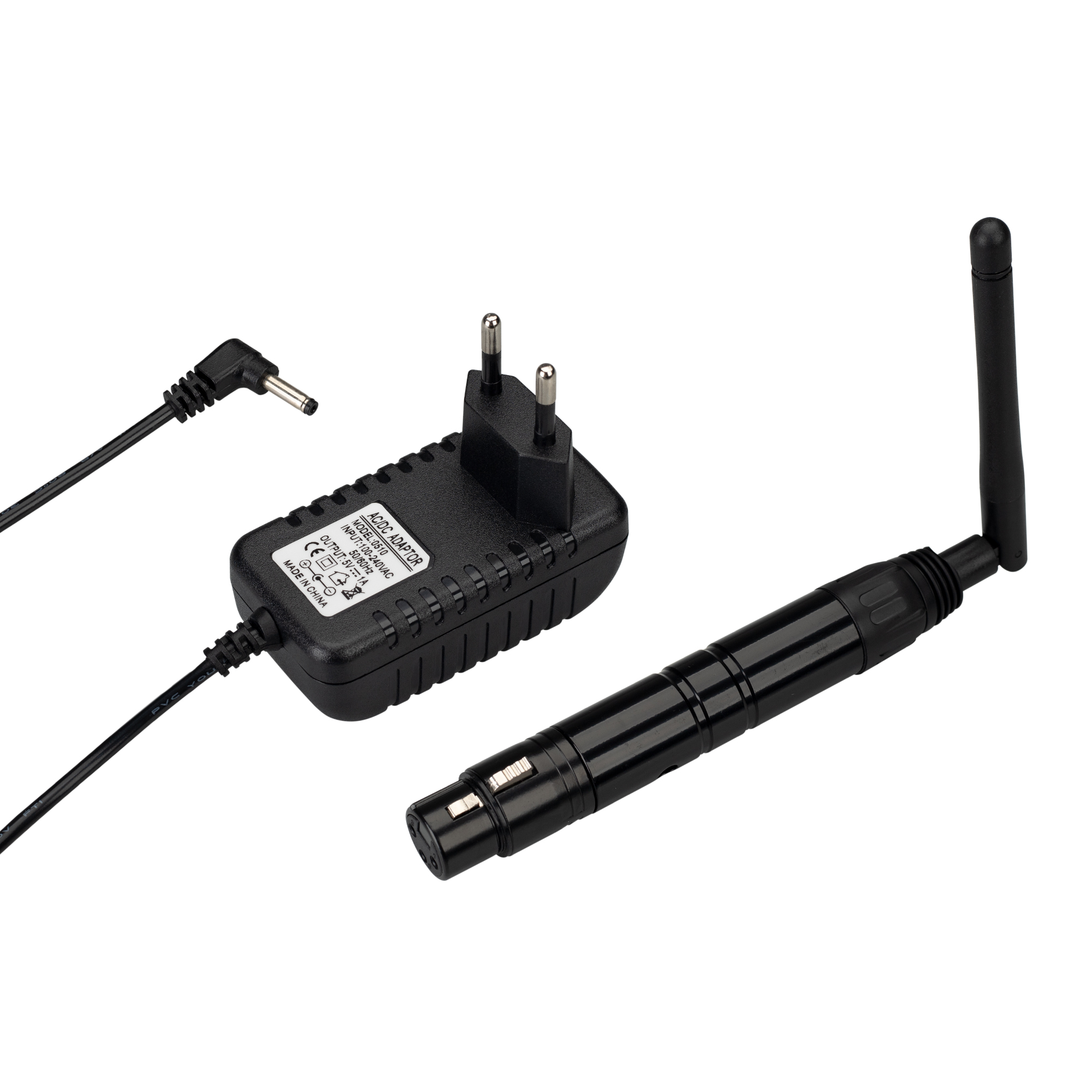 Усилитель SMART-DMX-Receiver Black (5V, XLR3 Male, 2.4G) 028417 - Беспроводной приёмник (усилитель) сигнала DMX512. Вход - радиосигнал 2.4G, выход DMX512. Разъем XLR3 Male, питание DC 5V (укомплектован адаптером). Максимальное расстояние между передатчико