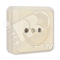 Олимп Розетка без заземления бежевая наружная Б-О0022