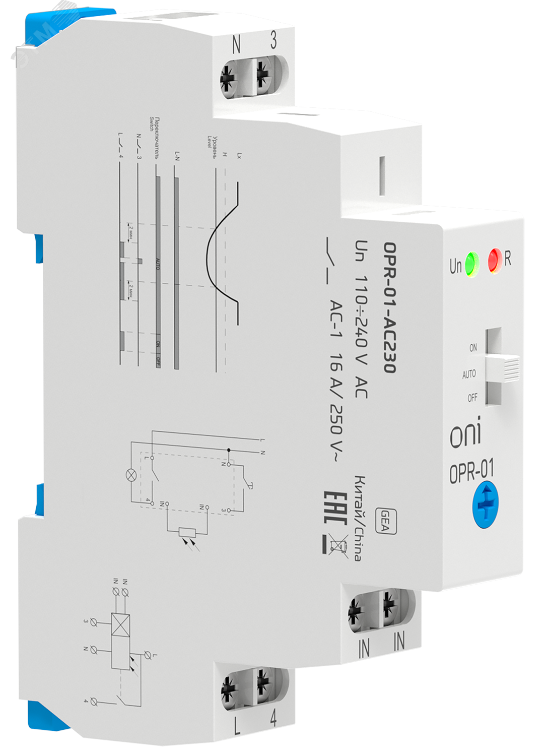Фотореле OPR-01 1 конт. 230В АС с вынос.дат. ONI OPR-01-AC230